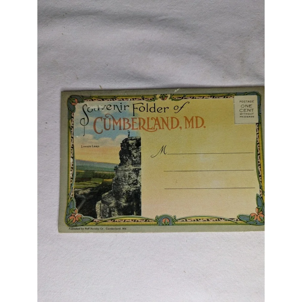 Vintage souvenir Folder picture book post card size Cumberland Maryland Ephemera